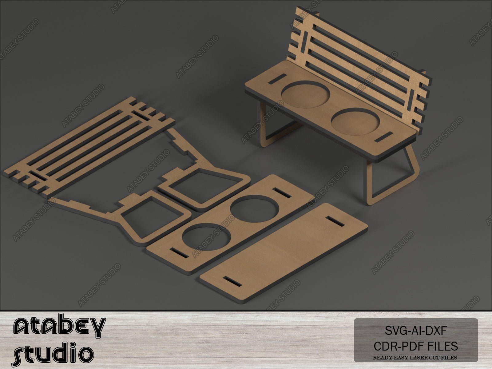 Wooden Bank Candle Holder - Tea Light Holder - DIY Plans and Ready to Laser Cut Files -Svg Dxf Ai Cdr 562