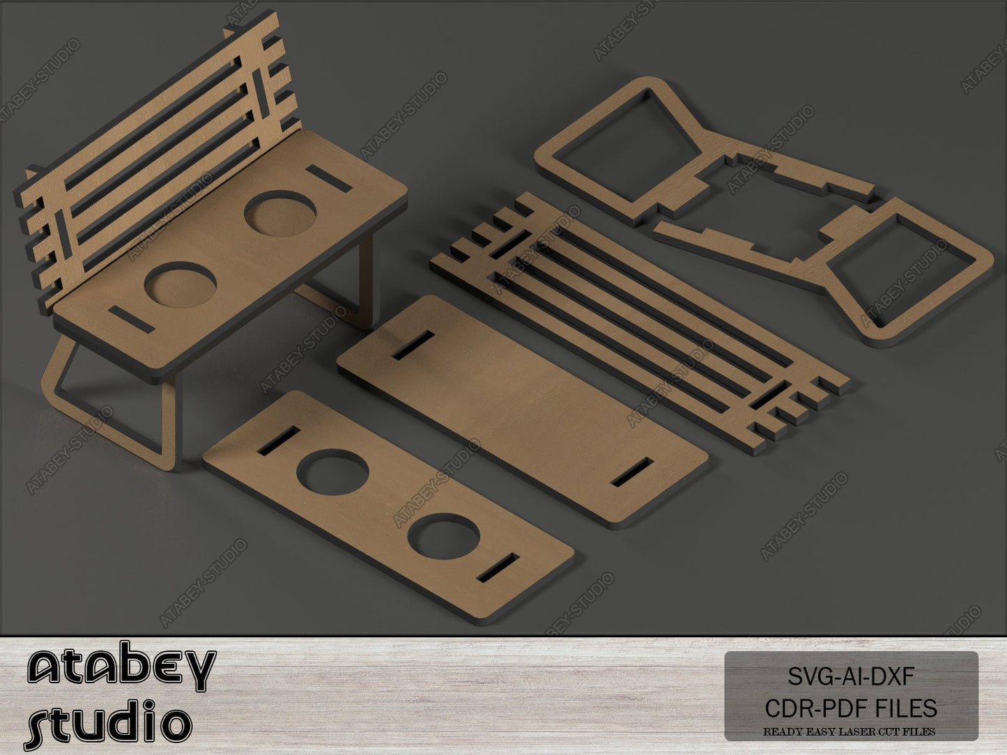 Wooden Bank Candle Holder - Tea Light Holder - DIY Plans and Ready to Laser Cut Files -Svg Dxf Ai Cdr 562