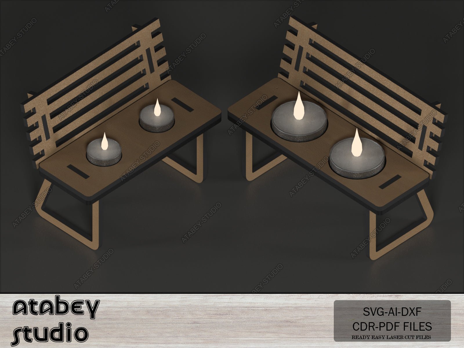 Wooden Bank Candle Holder - Tea Light Holder - DIY Plans and Ready to Laser Cut Files -Svg Dxf Ai Cdr 562