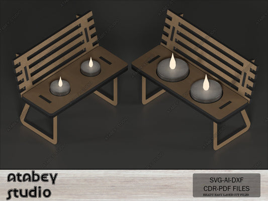 Wooden Bank Candle Holder - Tea Light Holder - DIY Plans and Ready to Laser Cut Files -Svg Dxf Ai Cdr 562