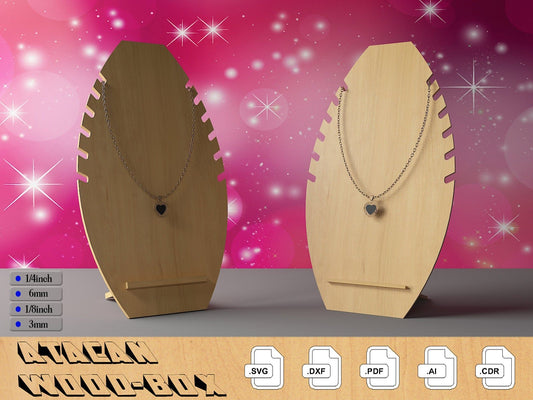 Wooden Bracelet Display Stand / Necklace Jewelry Stand / Laser Cnc Machines Cut Plans SVG DXF CDR Ai 322