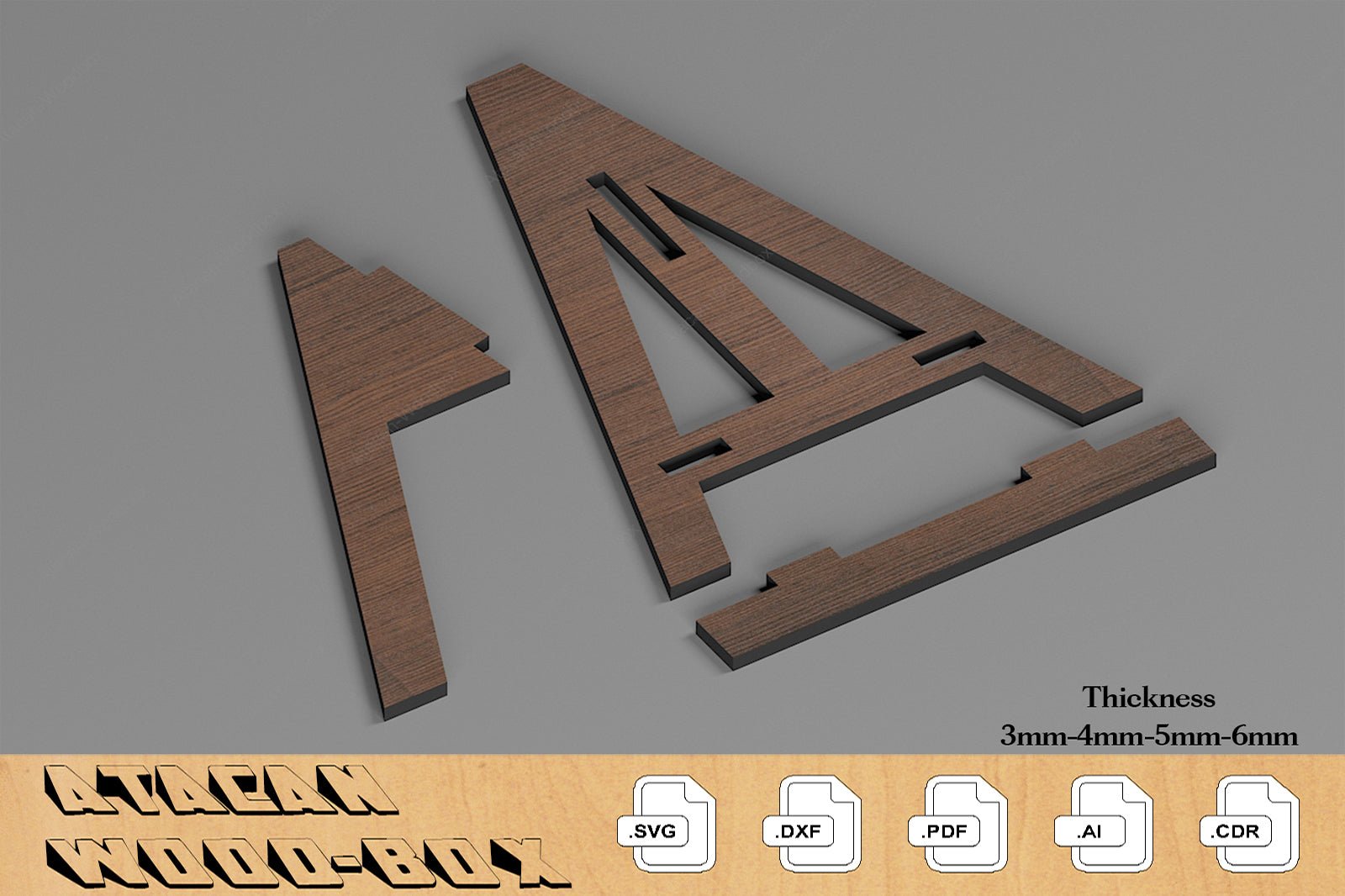 Wooden Easels and Stands / Photo Frame Display Holders / Wooden Easel Laser Cut Files SVG DXF Ai CDR 332