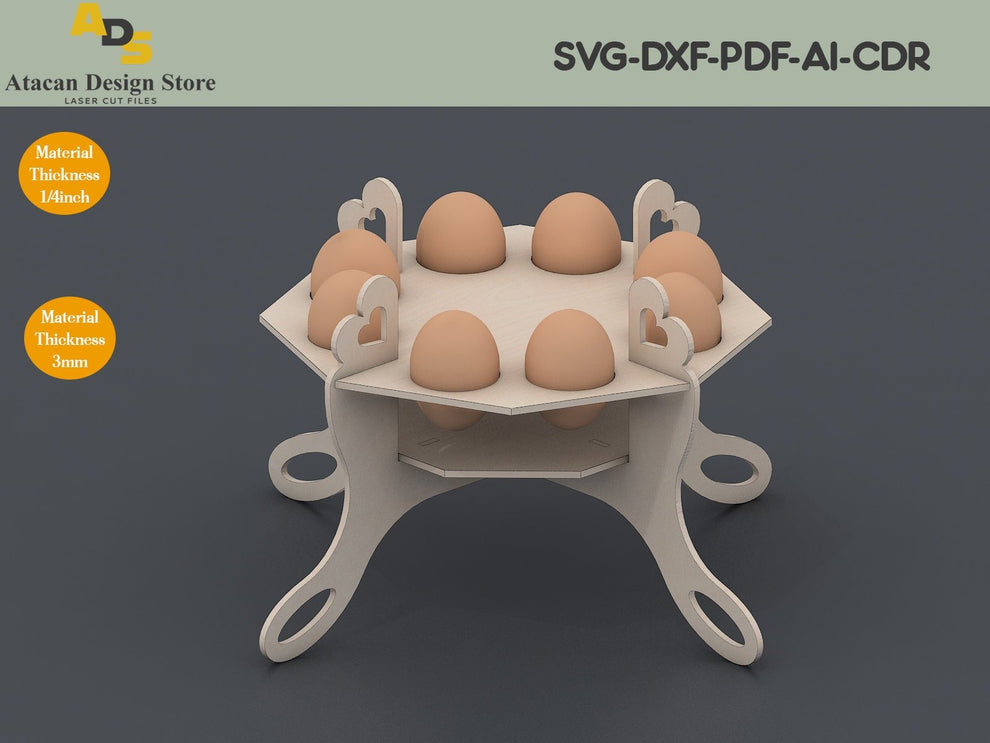 Wooden Easter Egg Stand / Egg Holder Laser Cut Files / Easter Basket D ...