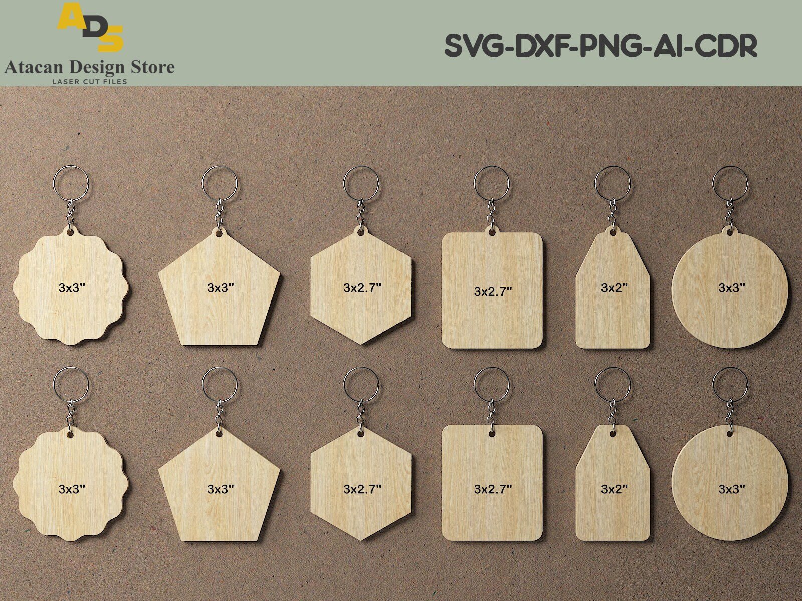 Wooden Keychain Designs / Customise Wood Keyrings / Key Chain Cut file ...