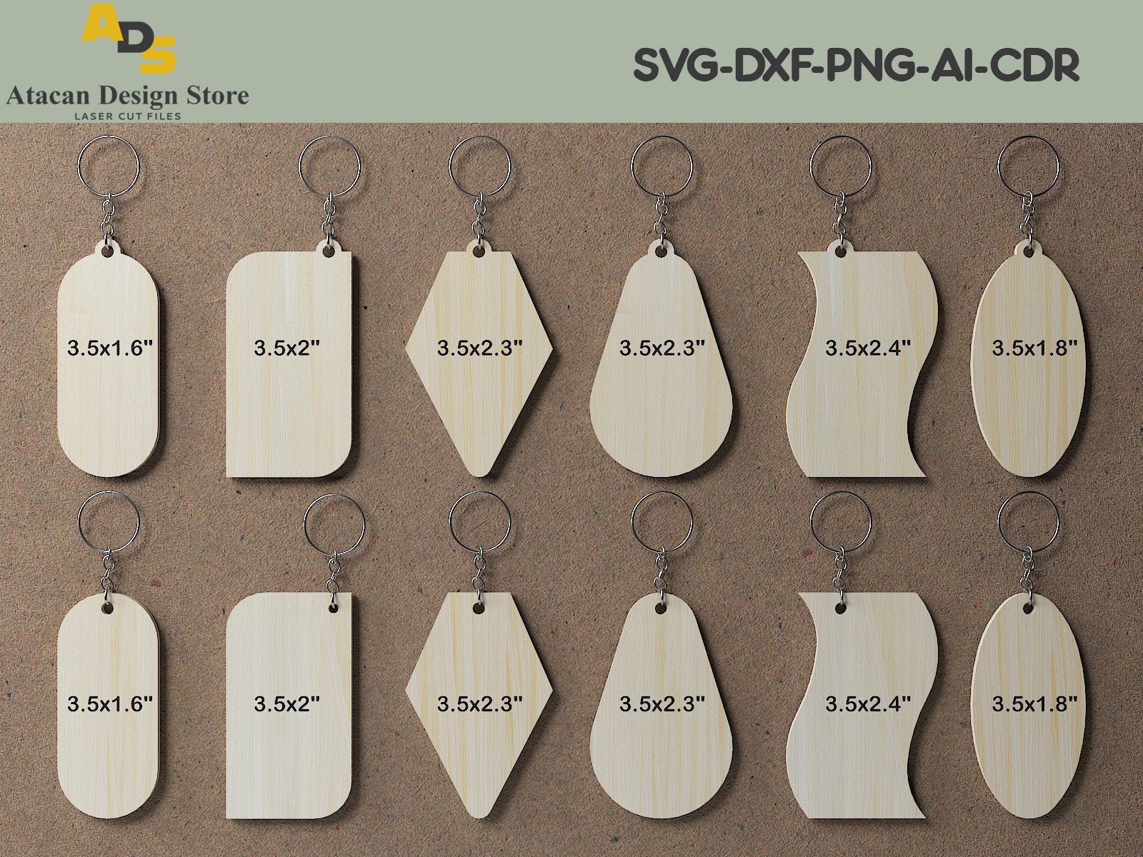 Wooden Keychain Set / Personalised Wood Keyrings / Key Chain Cut files ...