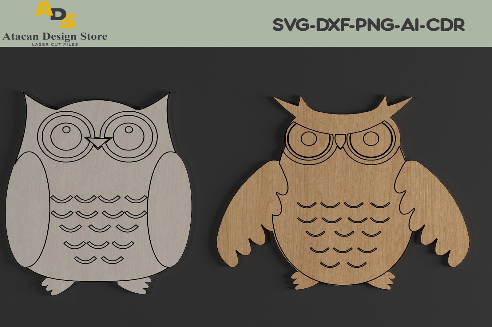 Wooden Owl Shapes / Plywood cutting files / Owls Bundle 272