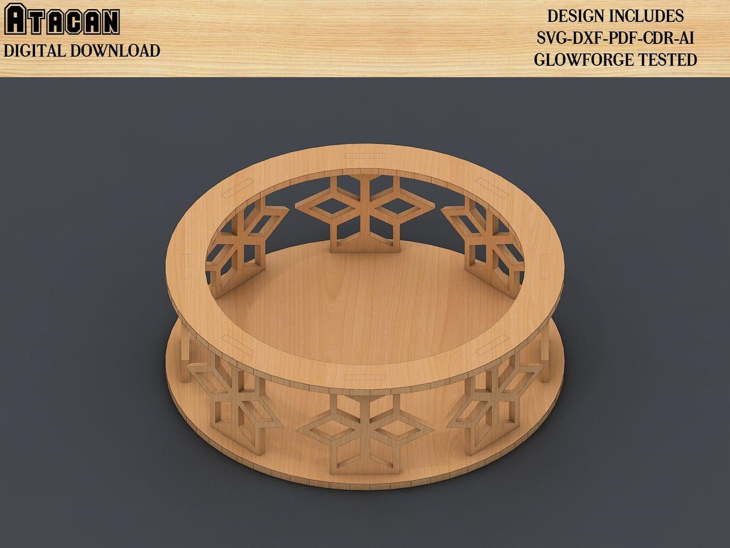 Wooden Serving Tray Digital Files / Round, Hexagon, Elipse, Square Tray SVG file / Tray laser cut files / Laser ready glowforge 443